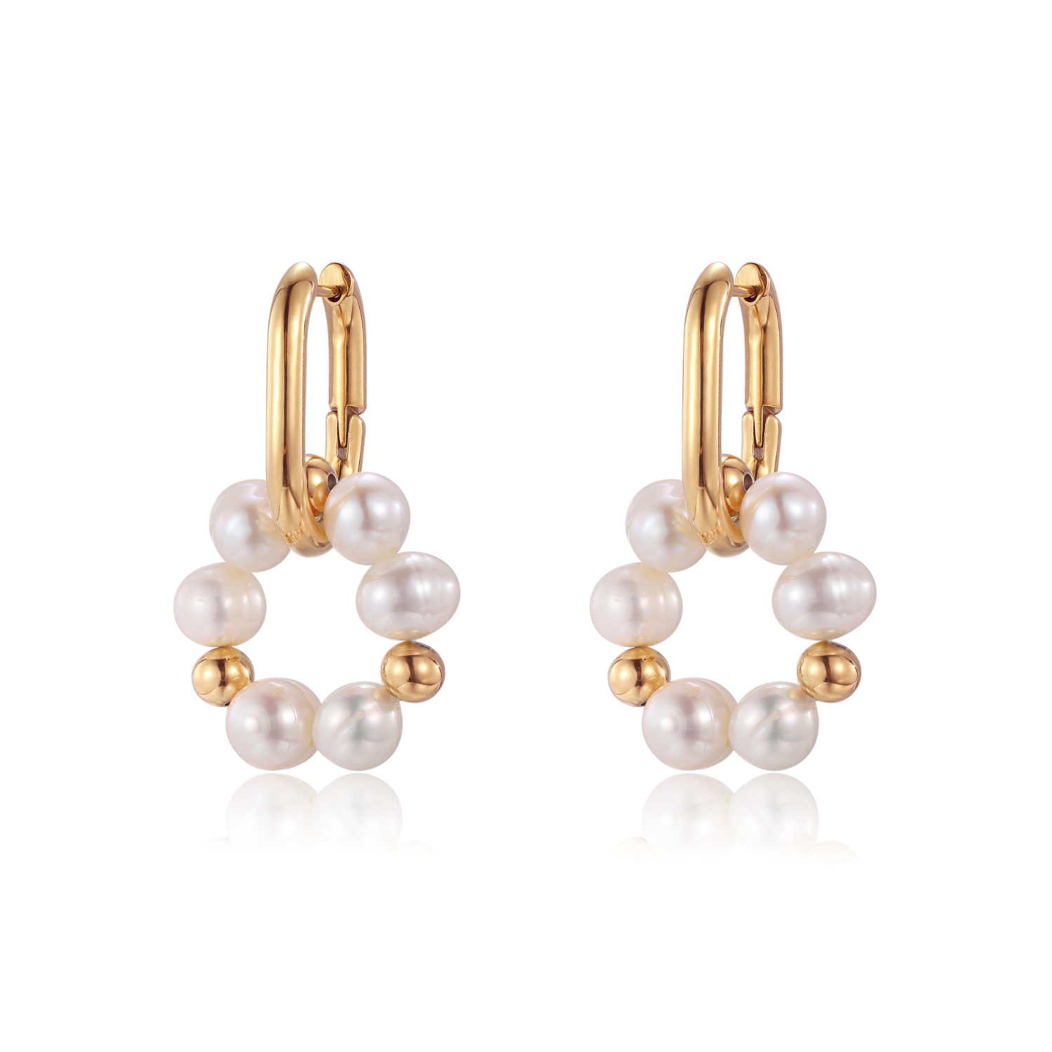 Pearl Dangle Earrings — 18K Gold Plated