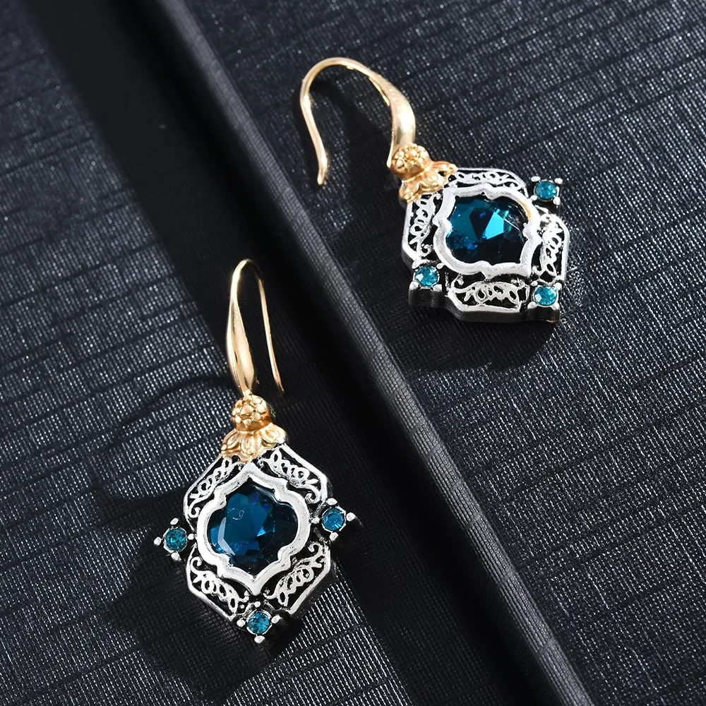 Antique Sapphire Dangle Earrings