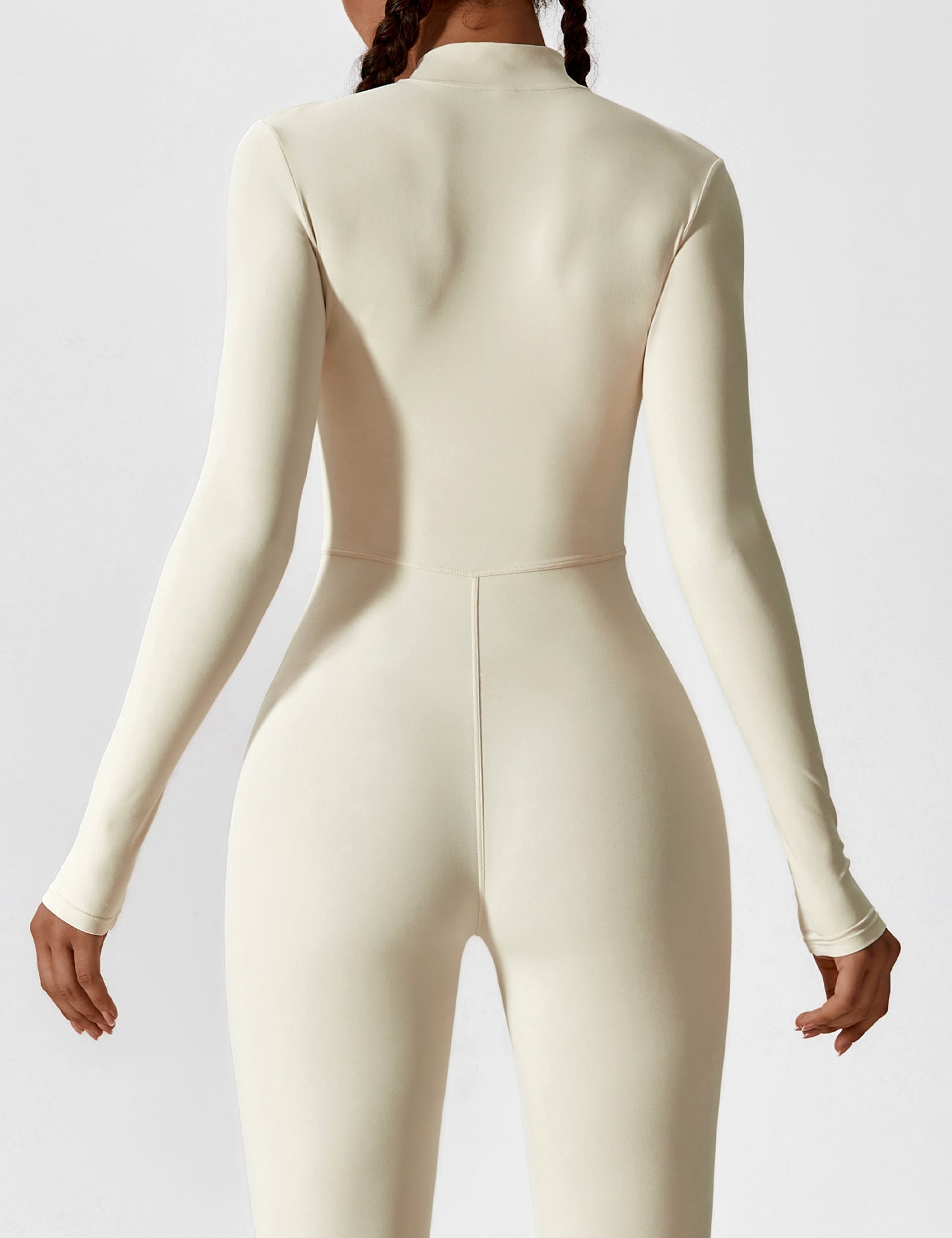 Long Sleeve/ Short Sleeve Zipper Jumpsuit